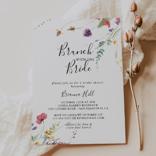 Classic Colorful Brunch with the Bride Shower  Invitation