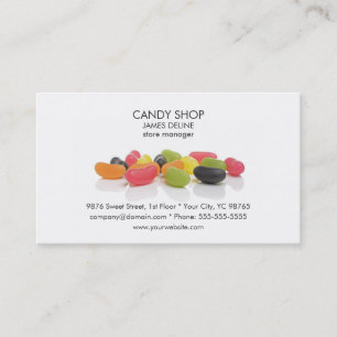 Classic Colorful Candies Candy Shop Business Card