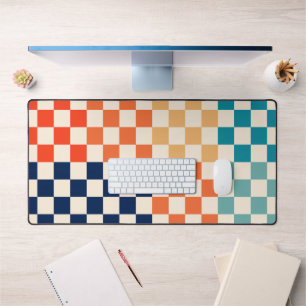 Classic Colorful Checkered Checkerboard Pattern Desk Mat