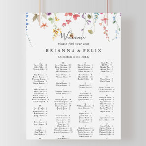 Classic Colorful Floral Alphabetical Seating Chart