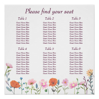 Classic colorful floral greenery  poster