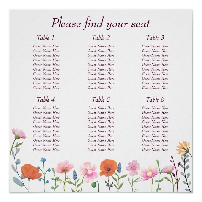 Classic colorful floral greenery  poster (Front)