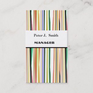 Classic Colorful Fun Retro Style Pattern Stripes Business Card