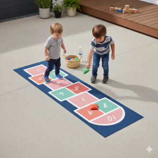 Classic Colorful Hopscotch Indoor Play Mat Rug
