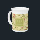 Classic Colorful Roses | Floral Monogram Beverage Pitcher<br><div class="desc">Classic Retro Style Colorful Roses. Treat yourself with these floral monogram pitchers. This pitcher can be customized to include your initial and first name.</div>