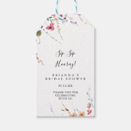 Classic Colorful Sip Sip Hooray Bridal Shower  Gift Tags