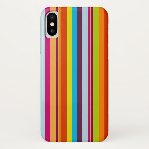Classic Colorful Stripes iPhone X Case