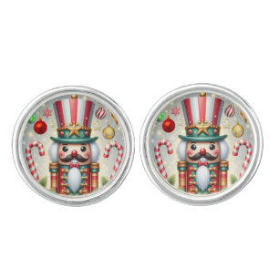 Classic, colorful, whimsical Christmas nutcracker Cufflinks