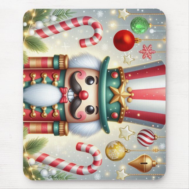 Classic, colorful, whimsical Christmas nutcracker Mouse Pad (Front)
