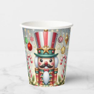 Classic, colorful, whimsical Christmas nutcracker Paper Cups
