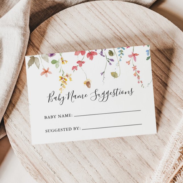Classic Colorful Wild Baby Name Suggestions Card (Creator Uploaded)