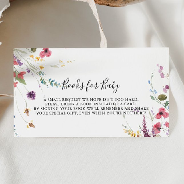 Classic Colorful Wild Baby Shower Book Request  Enclosure Card (Creator Uploaded)