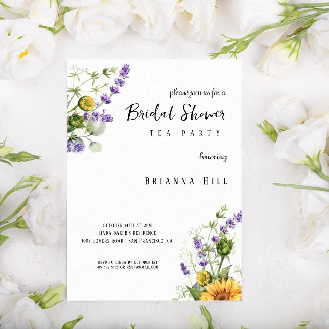 Classic Colorful Wild Bridal Shower Tea Party  Invitation (Creator Uploaded)