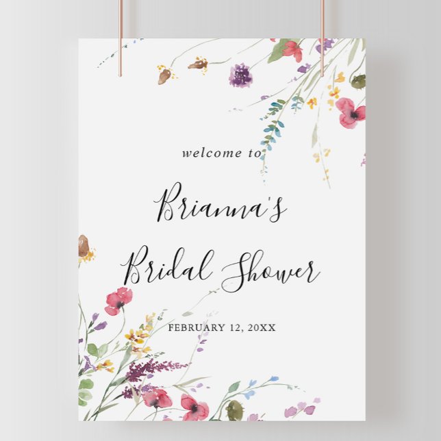 Classic Colorful Wild Bridal Shower Welcome  Poster (Creator Uploaded)
