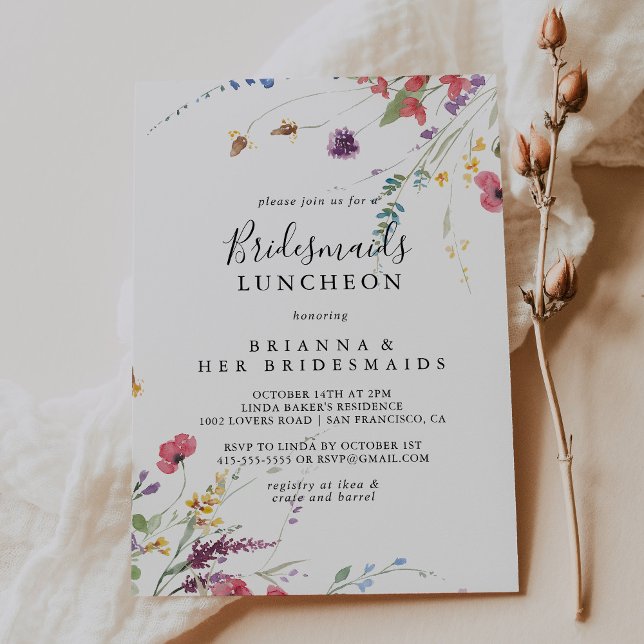 Classic Colorful Wild Bridesmaids Luncheon Shower Invitation (Creator Uploaded)