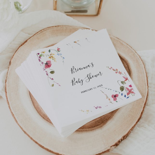 Classic Colorful Wild Floral Baby Shower  Napkins (Creator Uploaded)