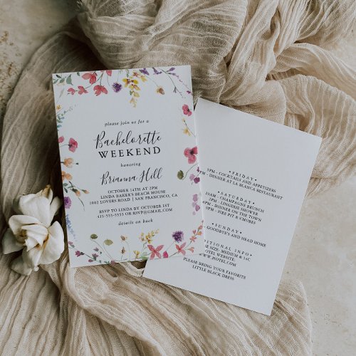 Classic Colorful Wild Floral Bachelorette Weekend  Invitation