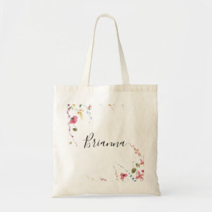 Classic Colorful Wild Floral Bridesmaid Tote Bag