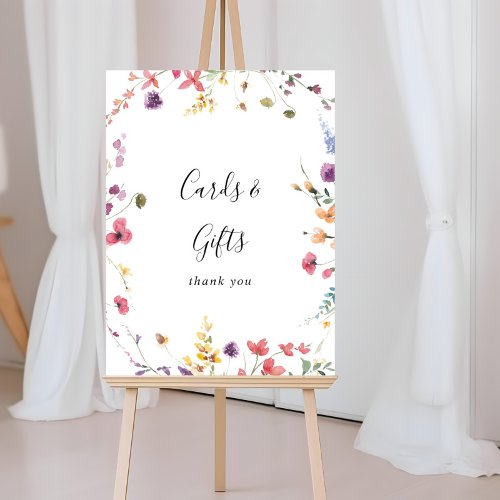 Classic Colorful Wild Floral Cards and Gifts Sign