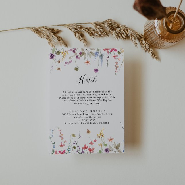 Classic Colorful Wild Floral Hotel  Enclosure Card (Creator Uploaded)