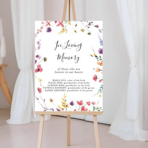 Classic Colorful Wild Floral In Loving Memory  Poster