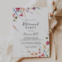Classic Colorful Wild Floral Retirement Party Invitation