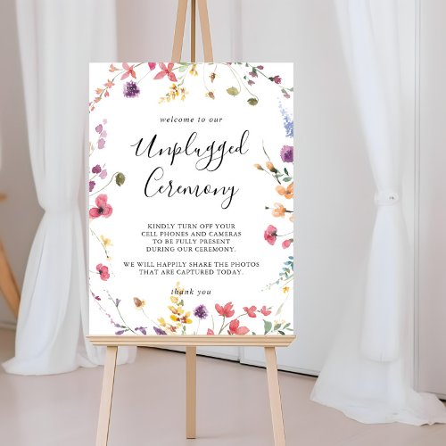 Classic Colorful Wild Floral Unplugged Ceremony  Poster