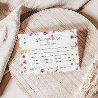 Classic Colorful Wild Floral Wedding Advice Card
