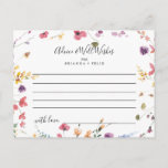 Classic Colorful Wild Floral Wedding Advice Card<br><div class="desc">This classic colorful wild floral wedding advice card is perfect for a modern wedding. The design features a yellow, purple, white wild flowers with foliage in a rose and green watercolor background. These cards are perfect for a wedding, bridal shower, baby shower, graduation party & more. Personalize the cards with...</div>