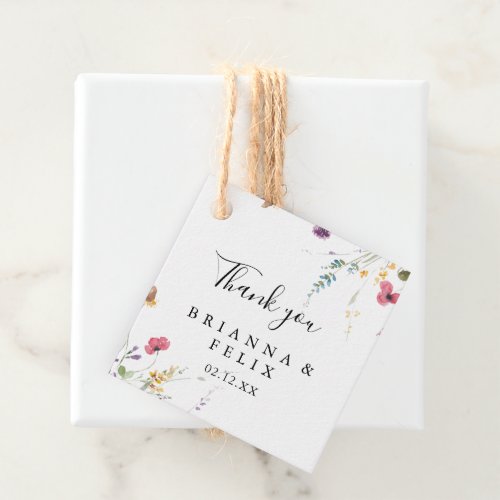 Classic Colorful Wild Floral Wedding Favor Tags