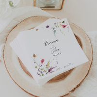 Classic Colorful Wild Floral Wedding Napkin