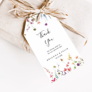 Classic Colorful Wild Floral Wedding Thank You Gift Tags