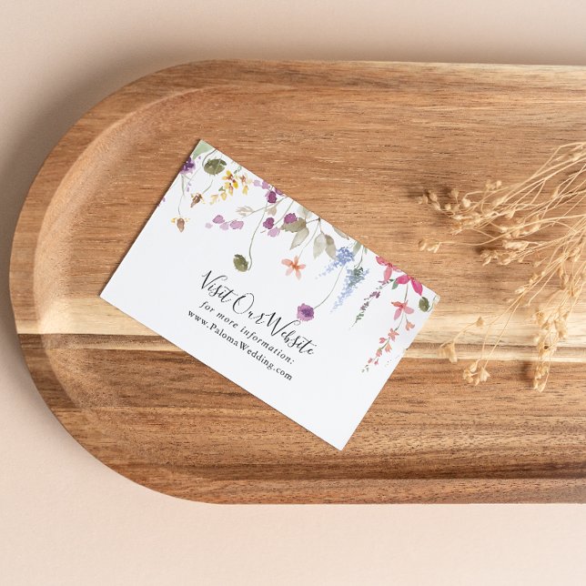 Classic Colorful Wild Floral Wedding Website  Enclosure Card (Creator Uploaded)