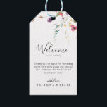 Classic Colorful Wild Floral Wedding Welcome  Gift Tags<br><div class="desc">These classic colorful wild floral wedding welcome gift tags are perfect for a rustic wedding. The design features a yellow,  purple,  white wild flowers with foliage in a rose and green watercolor background.

These tags are perfect for hotel guest welcome bags and destination weddings.</div>
