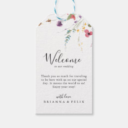 Classic Colorful Wild Floral Wedding Welcome  Gift Tags