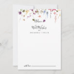 Classic Colorful Wild Floral Wedding Well Wishes Advice Card<br><div class="desc">This classic colorful wild floral wedding well wishes advice card is perfect for a rustic wedding. The design features a yellow, purple, white wild flowers with foliage in a rose and green watercolor background. These cards are perfect for a wedding, bridal shower, baby shower, graduation party & more. Personalize the...</div>