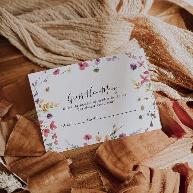 Classic Colorful Wild Guess How Many Game Card (Creator Uploaded)