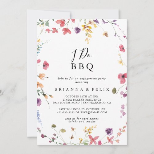 Classic Colorful Wild I Do BBQ Engagement Party Invitation