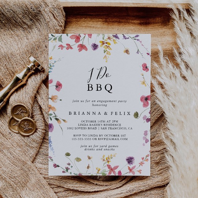 Classic Colorful Wild I Do BBQ Engagement Party Invitation (Creator Uploaded)