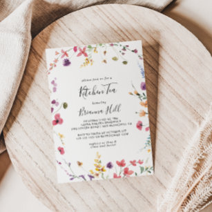 Classic Colorful Wild Kitchen Tea Bridal Shower Invitation