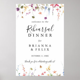 Classic Colorful Wild Rehearsal Dinner Welcome  Poster