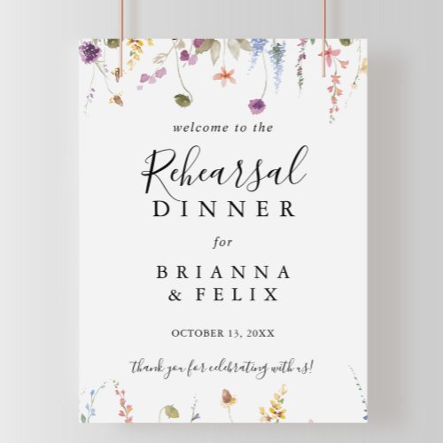 Classic Colorful Wild Rehearsal Dinner Welcome  Poster