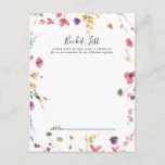 Classic Colorful Wild Wedding Bucket List Cards<br><div class="desc">These classic colorful wild wedding bucket list cards are the perfect activity for a modern wedding reception or bridal shower. The design features a yellow, purple, white wild flowers with foliage in a rose and green watercolor background. Change the wording to suit any life event. Bucket list sign is sold...</div>