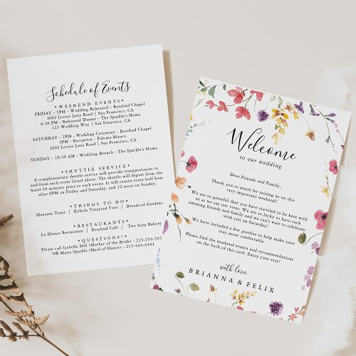 Classic Colorful Wild Wedding Welcome Letter