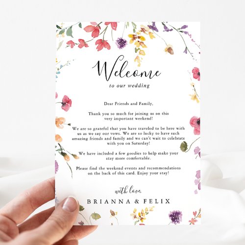 Classic Colorful Wild Wedding Welcome Letter