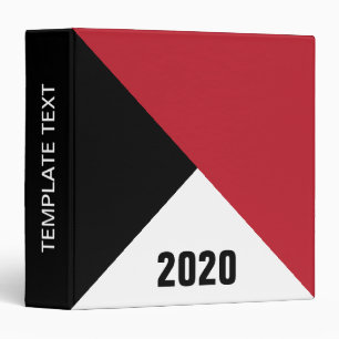 Classic colours Geometric figures Black White Red 3 Ring Binder