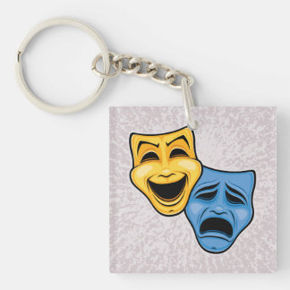 Classic Comedy And Tragedy Theatrical Masks Keychain