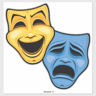 Classic Comedy And Tragedy Theatrical Masks Sticker