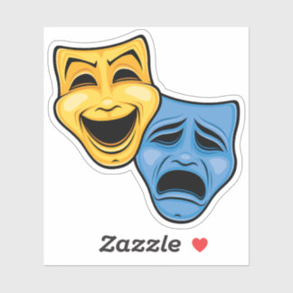 Classic Comedy And Tragedy Theatrical Masks Sticker
