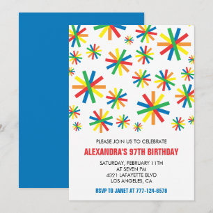 Classic Confetti 97th birthday Invitation